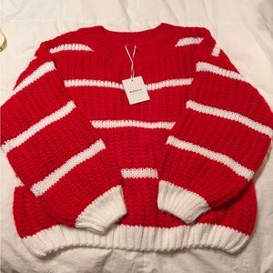 Sweater, “Miracle” Red & White M/L Oversized, from karifashion!
